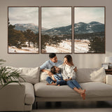 77311749-MGV-CV-36X24-Mountain Landscape Wall Art Canvas Print, Framed Snowy Peaks Art Picture Print, Alpine Aesthetic Perfect Rustic Winter Decor