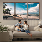 95301406-MGV-CV-36X24-Tropical Beach Wall Art Canvas Print, Framed Ocean Waves Art Picture Print, Relazxing Seascape Perfect Tropical Coastal Decor