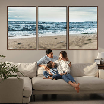 81812590-MGV-CV-36X24-Ocean Wall Art Wall Art Canvas Print, Framed Coastal Canvas Art Picture Print, Moody Seascape Perfect Coastal Minimalist Decor