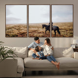 57597730-MGV-CV-36X24-Cowboy Wall Art Wall Art Canvas Print, Framed Western Canvas Art Picture Print, Rustic Ranch Scene Perfect Rustic Western Decor