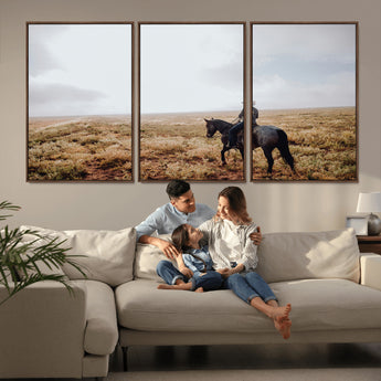 57597730-MGV-CV-36X24-Cowboy Wall Art Wall Art Canvas Print, Framed Western Canvas Art Picture Print, Rustic Ranch Scene Perfect Rustic Western Decor