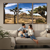 25722592-MGV-CV-36X24-Joshua Tree Desert Wall Art Canvas Print, Framed Southwestern Nature Art Picture Print, Rustic Earth Tones Perfect Southwestern