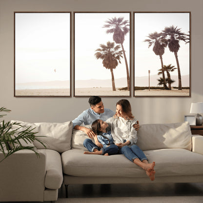 48255923-MGV-CV-36X24-Coastal Light Wall Art Canvas Print, Framed Relaxing Shoreline Art Picture Print, Minimalist Ocean Perfect Tropical Serenity Decor