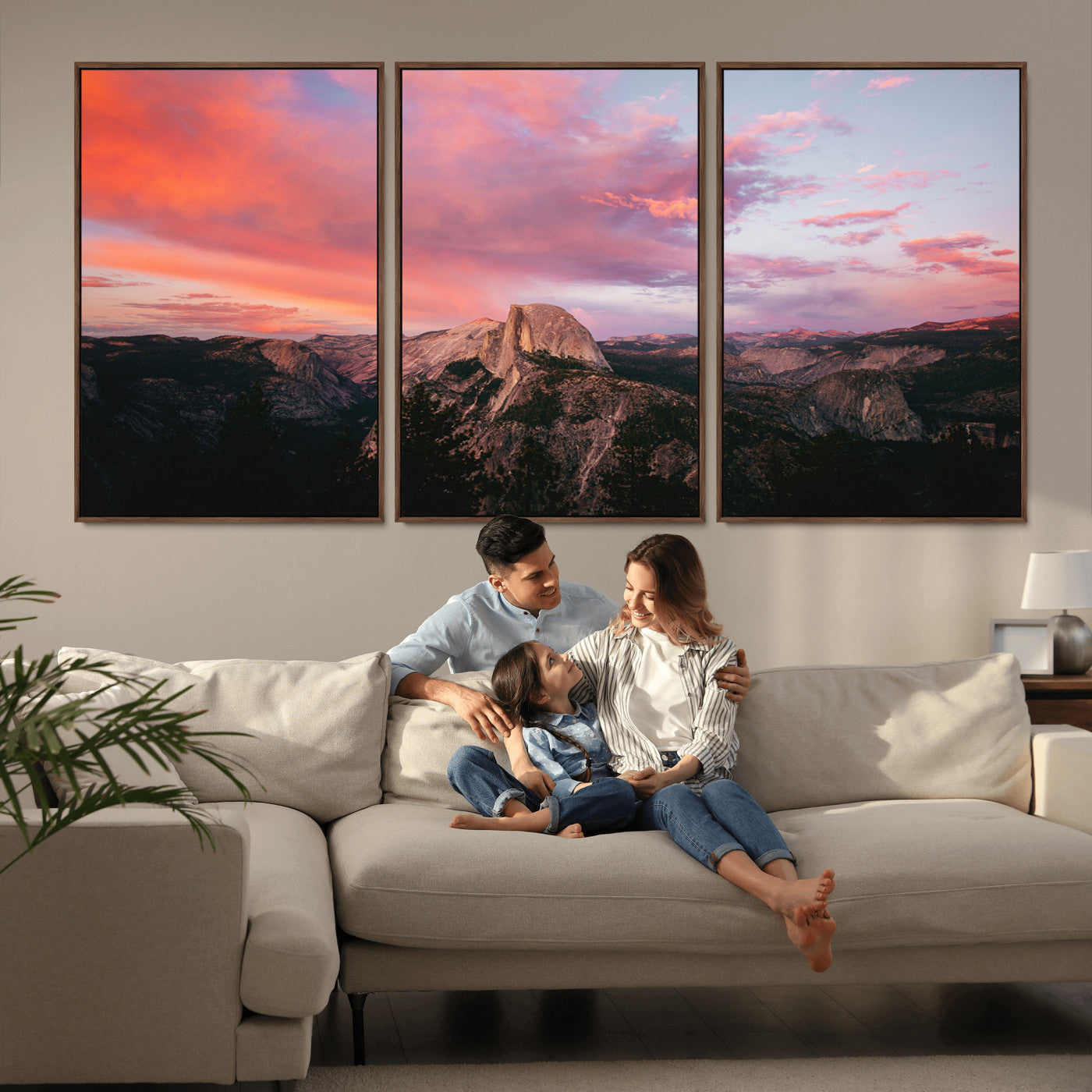 32786115-MGV-CV-36X24-Half Dome Wall Art Canvas Print, Framed Yosemite National Park Art Picture Print, Dramatic Sunset Perfect Adventurous Wilderness