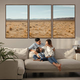 55918919-MGV-CV-36X24-Desert Landscape Wall Art – Golden Grass Plains and Mountain Horizon Canvas Print, Southwest Nature Photography Decor for Living