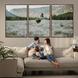 41674074-MGV-CV-36X24-Bison Wall Art – American Buffalo Wildlife Photography Canvas Print, Western Mountain Landscape Artwork Rustic Nature Decor for