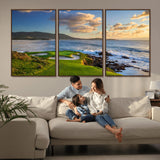 50107048-MGV-CV-36X24-Golf Course Wall Art – Coastal Ocean View Canvas Print, Scenic Fairway Landscape Decor for Office, Man Cave, Bedroom, or Living