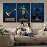 91629053-MGV-CV-36X24-Lady Justice Wall Art – Golden Gavel and Scales Canvas Print, Elegant Legal Office Decor for Lawyers, Judges, Courtroom or Study
