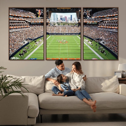 76935553-MGV-CV-36X24-Football Stadium Wall Art – Panoramic Game Day Canvas Print, Sports Decor for Man Cave, Office, Bar, or Living Room