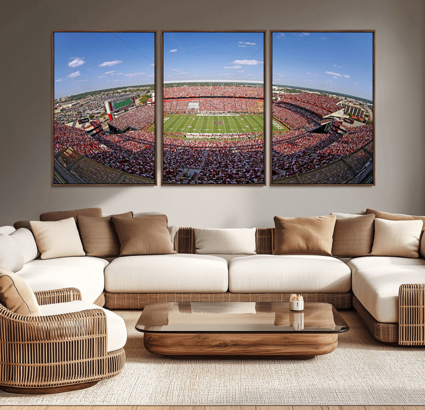 29492070-MGV-CV-36X24-William Brice Stadium Canvas Wall Art – Football Game, Stadium Crowd, Fans, Energy, Team Spirit, Daytime Outdoor Event Print for