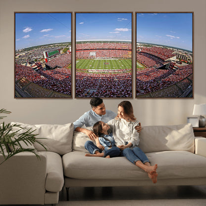 29492070-MGV-CV-36X24-Stadium Wall Art – Panoramic College Football Canvas Print, Game Day Crowd and Field Scene, Sports Photography Decor for Office,