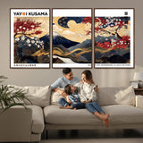 28945903-MGV-CV-36X24-Japanese Wall Art – Mount Fuji Canvas Print with Cherry Blossoms and Golden Wave Motifs, Traditional Asian Inspired Artwork for