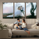 CSTM913-MGV-CV-36X24-Framed Wedding Canvas Print - Custom Wall Art Keepsake for Couples, Elegant Home Decoration Gift, Create Your Own Photo Canvas