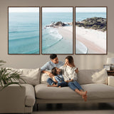 79395467-MGV-CV-36X24-Coastal Wall Art – Aerial Beach Canvas Print, Ocean Waves and Sandy Shore Photography Decor for Bedroom, Living Room, Office,