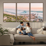 27332135-MGV-CV-36X24-Coastal Sunset Wall Art – Ocean Waves and Rocky Shore Canvas Print, Scenic Seaside Photography Decor for Bedroom, Living Room,