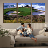 22776914-MGV-CV-36X24-Golf Course Wall Art – Oceanfront Green Canvas Print, Coastal Pebble Beach Photography Sports Decor for Living Room, Office, Man