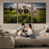 67277447-MGV-CV-36X24-Farmhouse Wall Art – Herd of Cows Canvas Print, Rustic Country Pasture Photography Decor for Bedroom, Living Room, Office, Ranch,