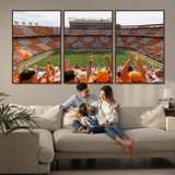 76011417-MGV-CV-36X24-Neyland Stadium Wall Art – Panoramic Tennessee Volunteers Checkerboard Crowd Canvas Print, Day Game Football Celebration Sports