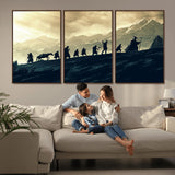 76547-MGV-CV-36X24-Fellowship Journey Wall Art Canvas Print, Framed LOTR Art Picture Print, Middle Earth Perfect Tolkien Fantasy Decor Artwork