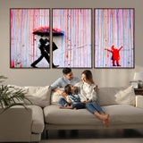 69505-MGV-CV-36X24-Graffiti Girl Wall Art Canvas Print, Framed Urban Contrast Art Picture Print, Vibrant Graffiti Perfect Urban Pop Decor Artwork