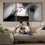 62460-MGV-CV-36X24-Poker Game Wall Art – Close Up of Hands Holding Aces with Chips, Casino Style Decor for Game Room, Man Cave or Office