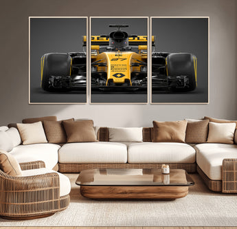 62882-MGV-FC-60X30-3P_Natural-Renault F1 Racing Car Print - High-Performance Formula 1 Motorsport Wall Art, Perfect Gift for Racing Fans and Car Enthusiasts