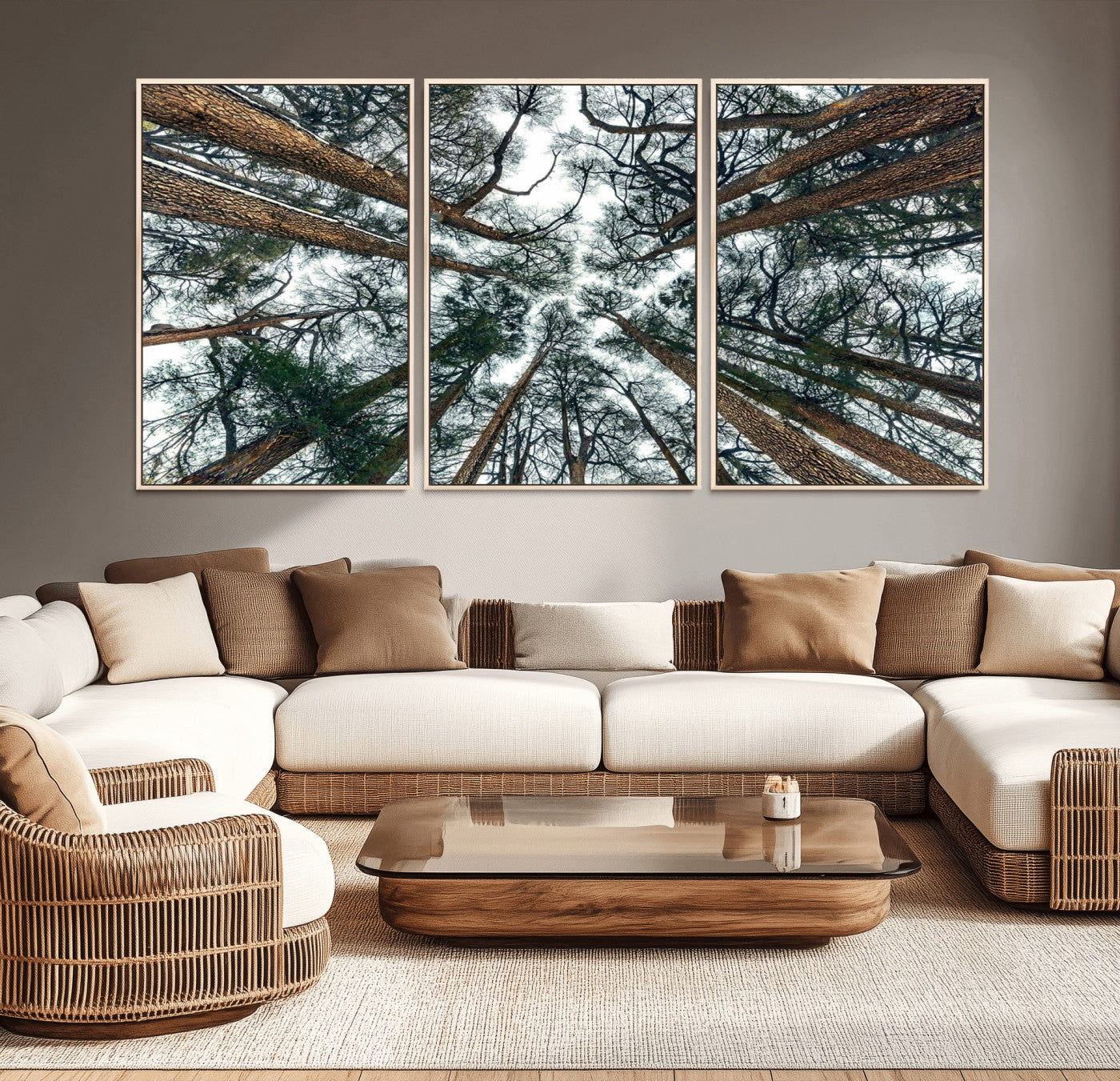 18790-MGV-CV-36X24-Pine Canopy Wall Art – Panoramic View of Towering Pines Canvas Print, Nature-Inspired Decor for Office, Cabin or Living Room