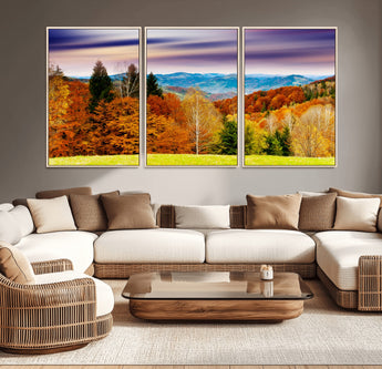 58007-MGV-CV-36X24-Autumn Mountain Landscape Wall Art – Stunning Fall Forest Canvas Print, Cozy Nature Decor for Home or Office