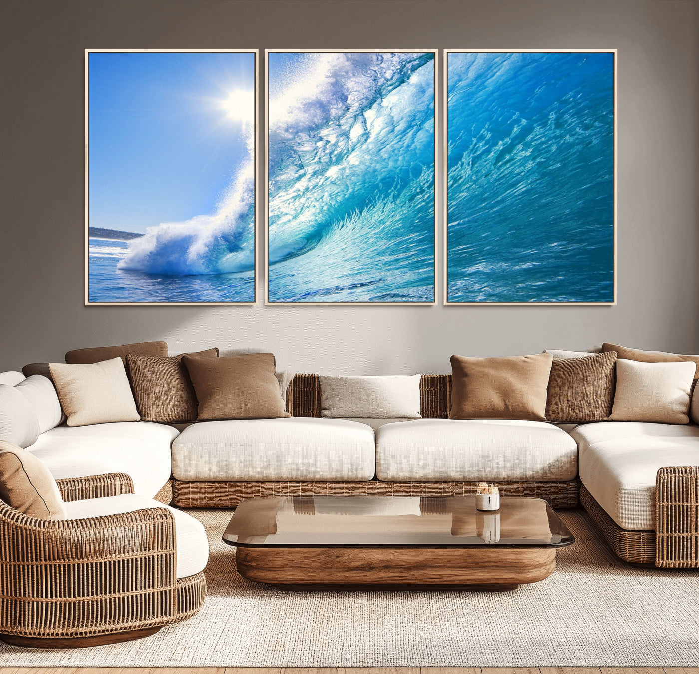 37494-MGV-CV-36X24-Ocean Wave Canvas Art – Stunning Blue Wave Photography, Coastal Wall Decor for Living Room, Bedroom or Office