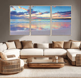 56723-MGV-CV-36X24-Serene Sunset Beach Wall Art – Panoramic Coastal Canvas Print, Peaceful Ocean Reflection Decor for Living Room, Bedroom or Office