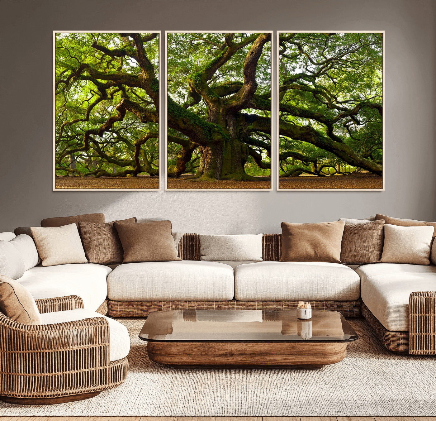 29407-MGV-CV-36X24-Ancient Oak Tree Wall Art – Majestic Nature Canvas Print, Large Tree Photography Decor for Living Room or Office