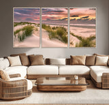 60570-MGV-CV-36X24-Beach Sunset Wall Art – Coastal Sand Dunes and Ocean Horizon Canvas Print, Tranquil Seascape Photography Decor for Living Room or