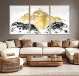 37733-MGV-CV-36X24-Golden Mountain Wall Art – Modern Abstract Landscape Canvas Print with Birds, Luxury Nature Decor for Living Room, Bedroom, or