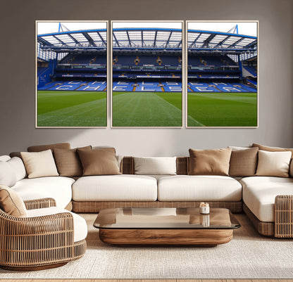 59508-MGV-CV-36X24-Chelsea Stadium Wall Art – Stamford Bridge Football Arena Canvas Print, Iconic Soccer Artwork for Living Room, Office, Game Room