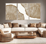 99692-MGV-CV-36X24-Tree Ring Linocut Wall Art Canvas Print, Framed Wood Cut Art Picture Print, Tree Rings Perfect Minimalist Rustic Decor Artwork