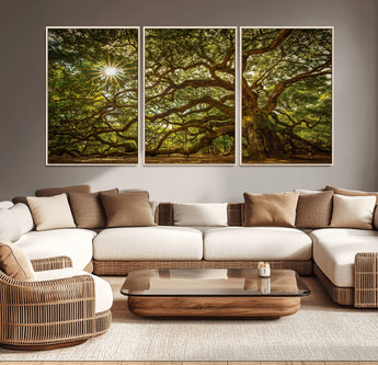 57983-MGV-CV-36X24-Angel Oak Tree Wall Art Canvas Print, Framed Oak Tree Art Picture Print, Angel Oak Perfect Rustic Nature Decor Artwork