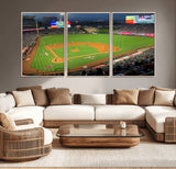 93707-MGV-CV-36X24-Los Angeles Stadium Wall Art Canvas Print, Framed Angel Stadium Field Art Picture Print, Anaheim Stadium Perfect Sports Room Decor