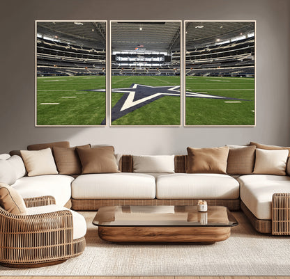 14834-MGV-CV-36X24-Dallas Att Stadium Wall Art Canvas Print, Framed Texas NFL Stadium Art Picture Print, American Football Stadium Perfect Sports
