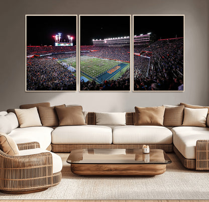 46899-MGV-CV-36X24-Ben Hill Griffin Stadium Wall Art Canvas Print, Framed Football Stadium Art Picture Print, Florida Football Stadium Perfect Sport