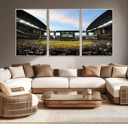 92672-MGV-CV-36X24-Chase Field Stadium Wall Art Canvas Print, Framed Arizona Stadium Art Picture Print, Chase Stadium Perfect Sports Room Decor