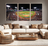 47365-MGV-CV-36X24-Fenway Park Stadium Wall Art Canvas Print, Framed Boston Baseball Stadium Art Picture Print, MLB Stadium Field Perfect Sport Room