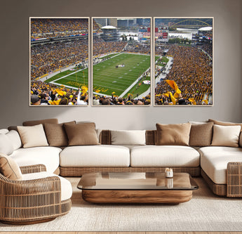 51419-MGV-CV-36X24-Heinz Field Wall Art Canvas Print, Framed Pittsburgh Stadium Field Art Picture Print, Heinz Stadium Field Perfect Sports Room