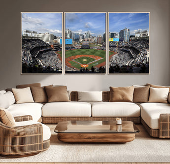 87122-MGV-CV-36X24-Petco Park Field Wall Art Canvas Print, Framed San Diego Stadium Art Picture Print, Petco Park Stadium Perfect Sport Room Decor