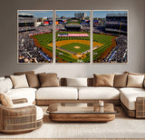 20879-MGV-CV-36X24-Yankee Stadium Wall Art Canvas Print, Framed New York Stadium Art Picture Print, Yankee Field Perfect Sport Room Decor Artwork