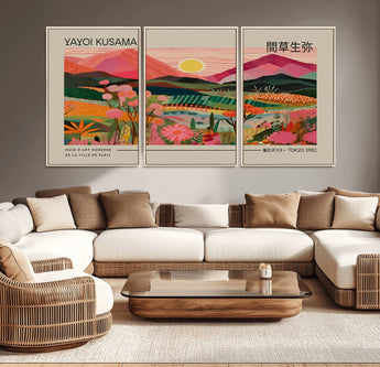 18304-MGV-CV-36X24-Sunset Mountain Landscape Wall Art – Panoramic Abstract Nature Canvas Print, Vibrant Wall Decor for Living Room, Bedroom, Office,