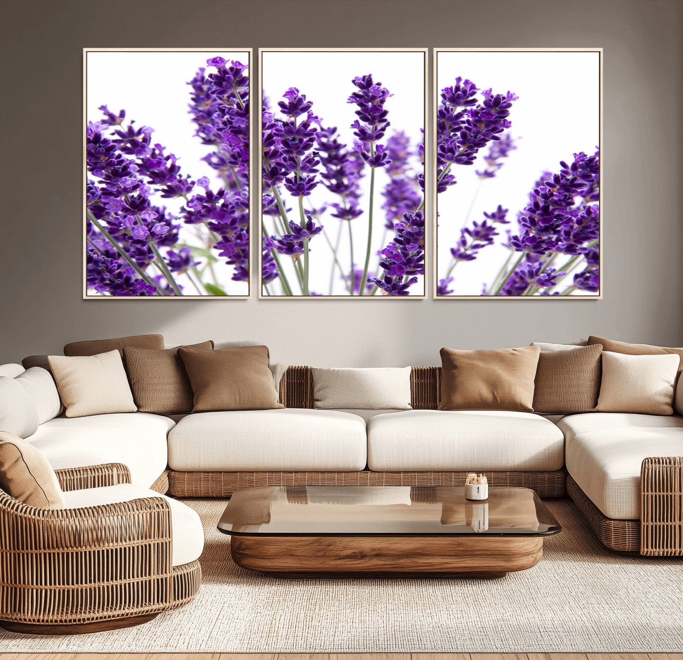 76859-MGV-CV-36X24-Lavender Flower Wall Art – Botanical Canvas Print Featuring Purple Floral Bouquet, Nature Inspired Artwork for Living Room,