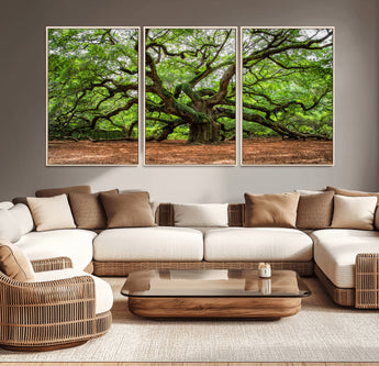 51255351-MGV-CV-36X24-Ancient Tree Wall Art – Majestic Oak Canvas Print, Large Nature Photography, Sacred Forest Landscape Wall Décor, Wisdom Tree