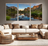 55893831-MGV-CV-36X24-Yosemite Valley Wall Art Canvas Print, Framed El Capitan Art Picture Print, Sierra Landspace Perfect Rustic Nature Decor Artwork