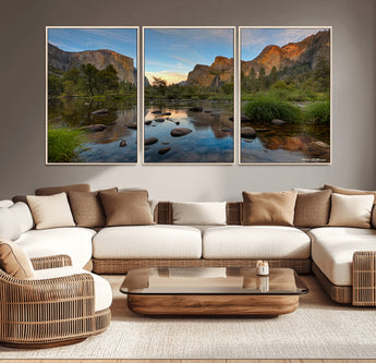 55893831-MGV-CV-36X24-Yosemite Valley Wall Art Canvas Print, Framed El Capitan Art Picture Print, Sierra Landspace Perfect Rustic Nature Decor Artwork