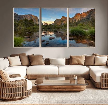 55893831-MGV-CV-36X24-Yosemite Valley Wall Art Canvas Print, Framed El Capitan Art Picture Print, Sierra Landspace Perfect Rustic Nature Decor Artwork